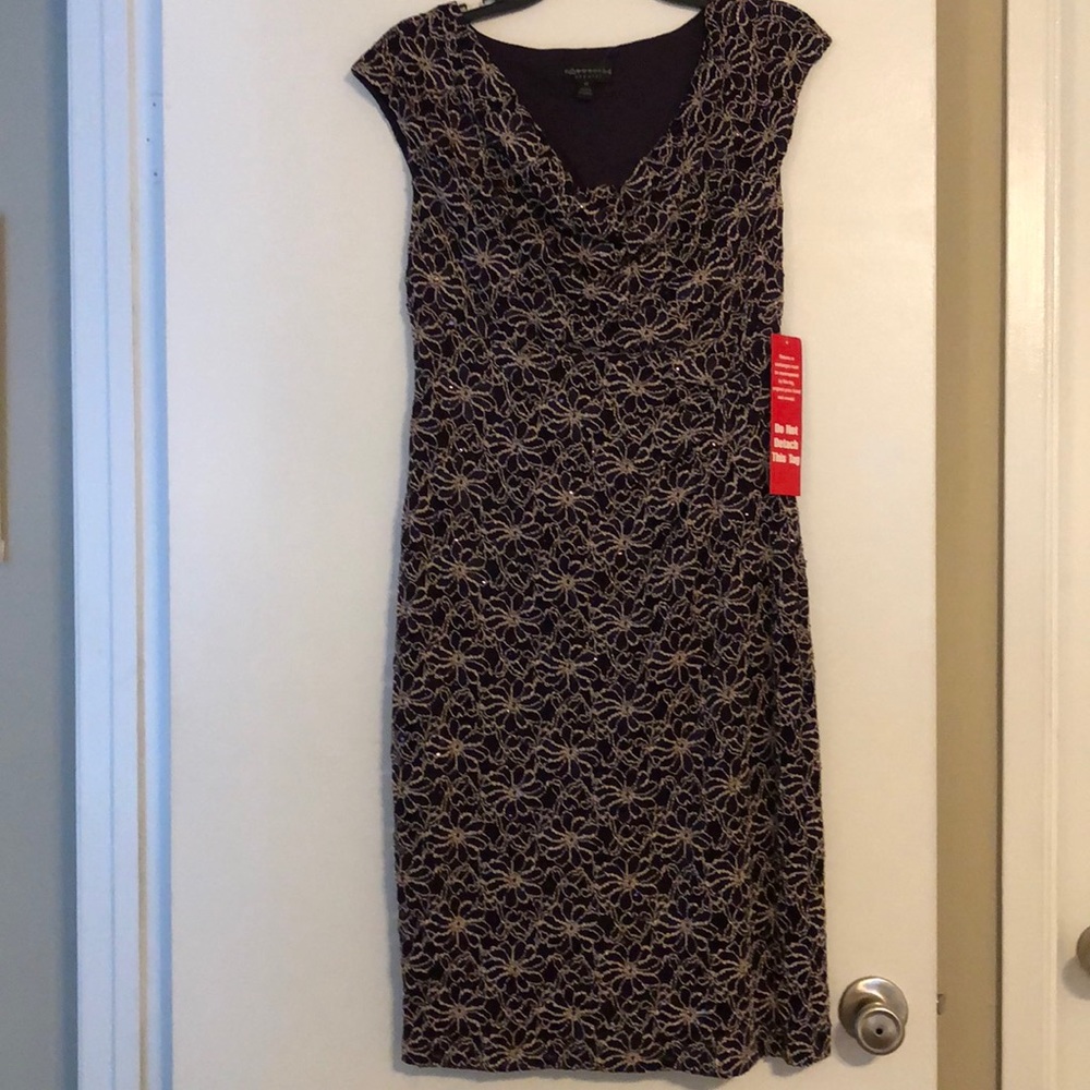 Brand New Lacy dress purple and gold